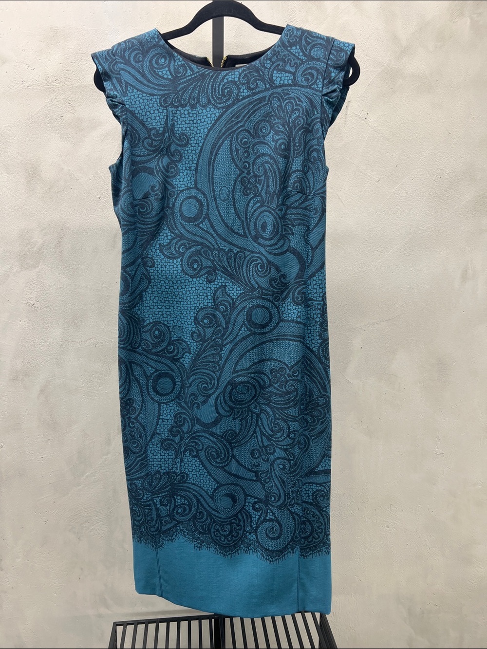 Emilio Pucci Teal Paisley Midi Dress